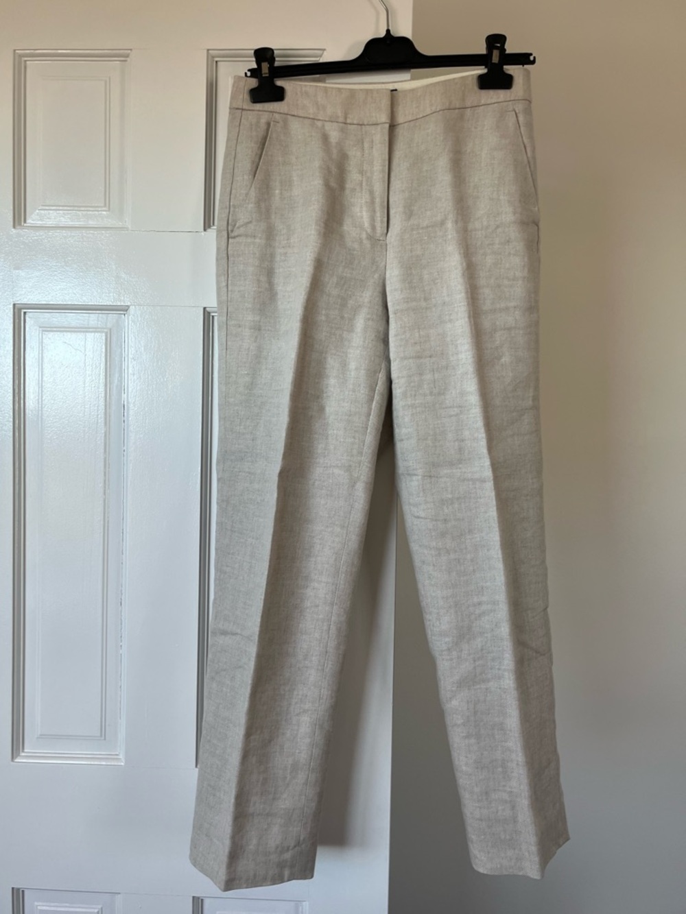 J. Crew Women’s Linen-Blend Straight Trousers - Light Sand